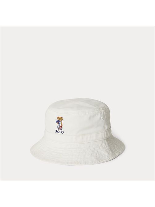Cappello  bob Polo Bear in twill RALPH LAUREN | 312935716001BIANCO